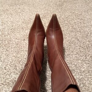 Diba Brown Pointed Toe Heeled Boots